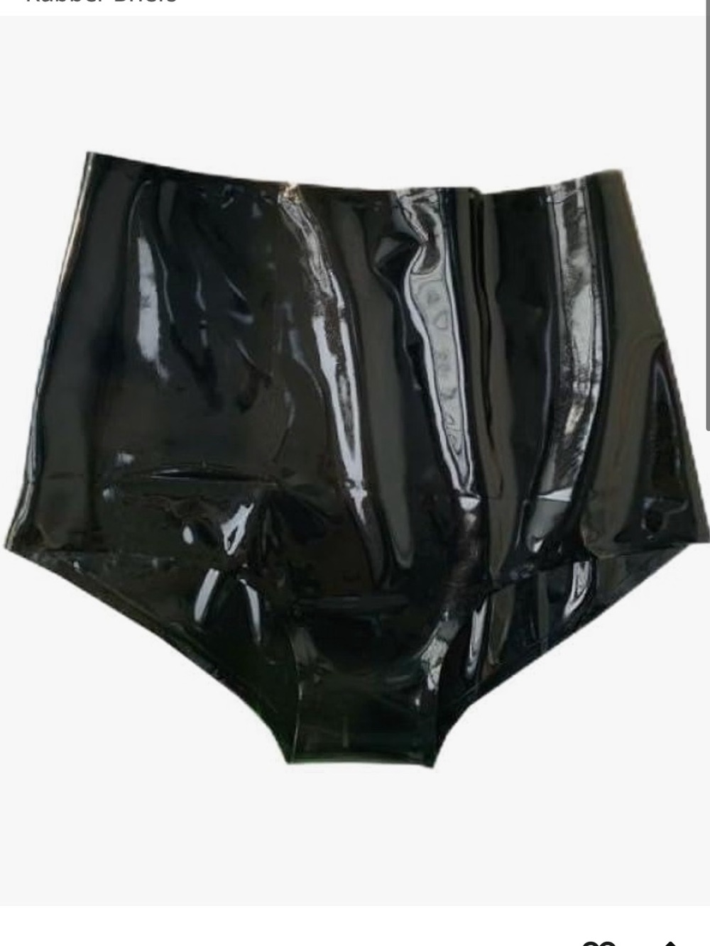 NWOT! Latex rubber black hotpants briefs high waist Sz. L